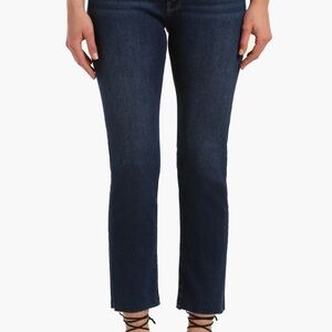 Mavi Viola high waist raw hem ankle straight leg 26*27 dark blue brushed denim